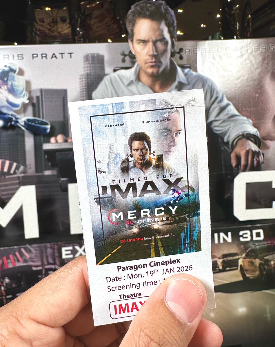 #MERCYMovie อีกขั้นของหนังสืบสวนหาผู้ร้าย ที่เอา Ai และเทคโนโลยีต่างๆ มาใช้ในการพิสูจน์ความบริสุทธิ์ให้กับตัวละครหลักได้โคตรลุ้น เป็นความสนุกของคนดูที่ต้องคอยปะติดปะต่อเรื่องราวไปพร้อมตัวละครว่าบทสรุปมันจะเป็นยังไง ยิ่งดูในระบบ #IMAX คือเพิ่มความระทึกเข้าไปอีกขั้น ชอบมาก!