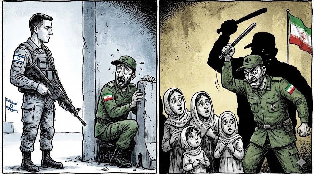 Israel vs the Islamic Republic.
The Islamic Republic vs the Iranian people.