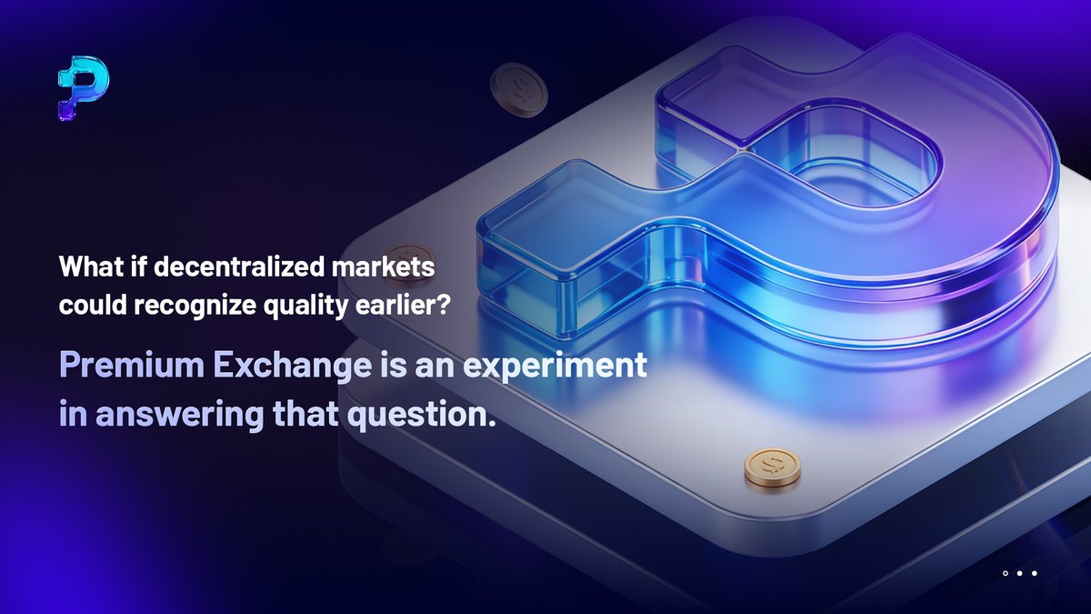 predex99's tweet image. What if decentralized markets could recognize quality earlier?

Premium Exchange is an experiment in answering that question.

#DeFiInnovation #Crypto
