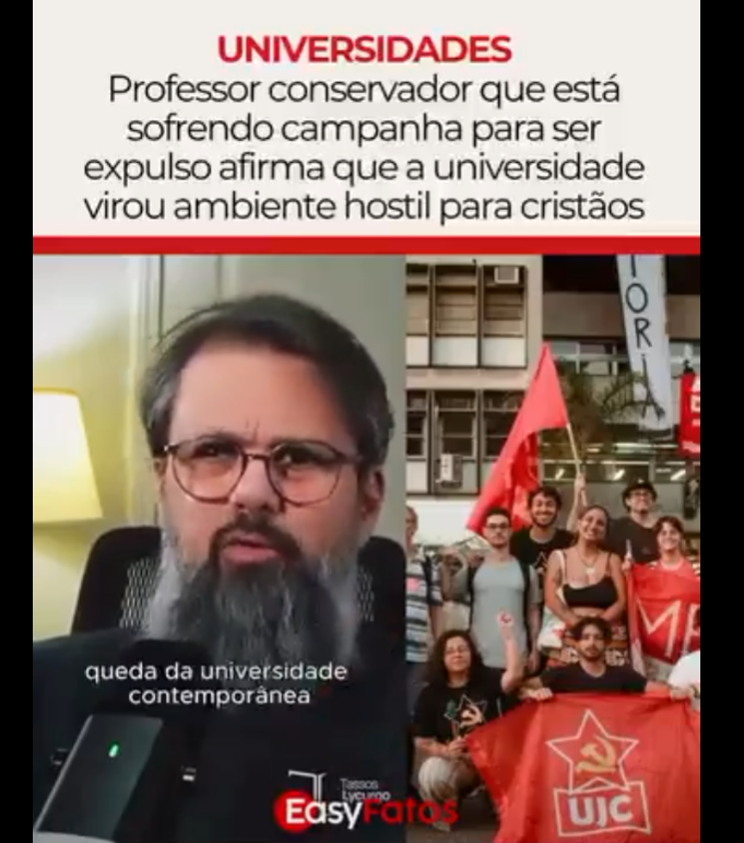 BrazilenDireita's tweet image. INADMISSÍVEL!
Engenharia Social e Doutrinação na Universidades!

A 'democracia' da #esquerda na #UFRN ATACAR quem pensa diferente!
A pressão para a demissão do prof. Tassos #Lycurgo é a prova cabal, que as universidades púlicas viraram tribunais contra #cristãos e #conservadores.