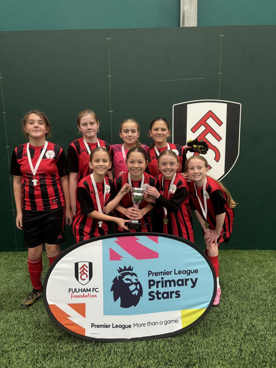 CCJacademy's tweet photo. A huge well done to our Y5&amp;6 girls football team who won today’s @FulhamFCFound Premier League Finals. 

We will now represent Fulham in the national finals! 

We look forward to finding out where we will be playing 🏟️ 

#WeAreLEO @LEOsports7 https://t.co/lW6ixmLc7R
