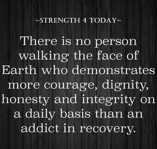 Strengthfor2day's tweet photo. There Is NO PERSON Walking The Face of Earth
Who Demonstrates More Courage,
Dignity, Honesty, And Integrity
On A Daily Basis Than An Addict In Recovery.
#NoOther #Courage #Dignity #Honesty #Integrity #DailyBasis #AddictInRecovery #RecoveryPosse #Strengthfor2day https://t.co/upPWuQQcWa