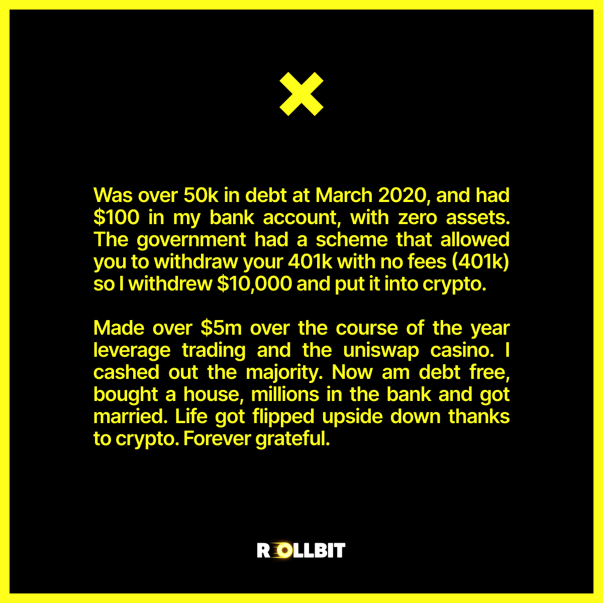 Life got flipped upside down thanks to crypto. Forever grateful.