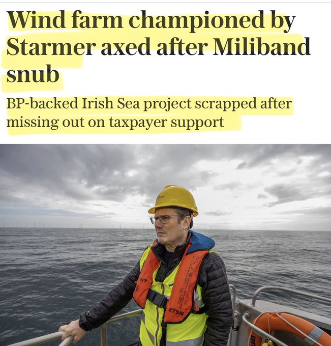 ImportantNewGuy's tweet photo. Renewables don’t work without subsidies

A BP-backed wind farm is being abandoned due to missing taxpayer support.

Imagine an industry so profitable and superior that once you cancel the subsidies, the whole business case falls apart. https://t.co/54pqAQpn51