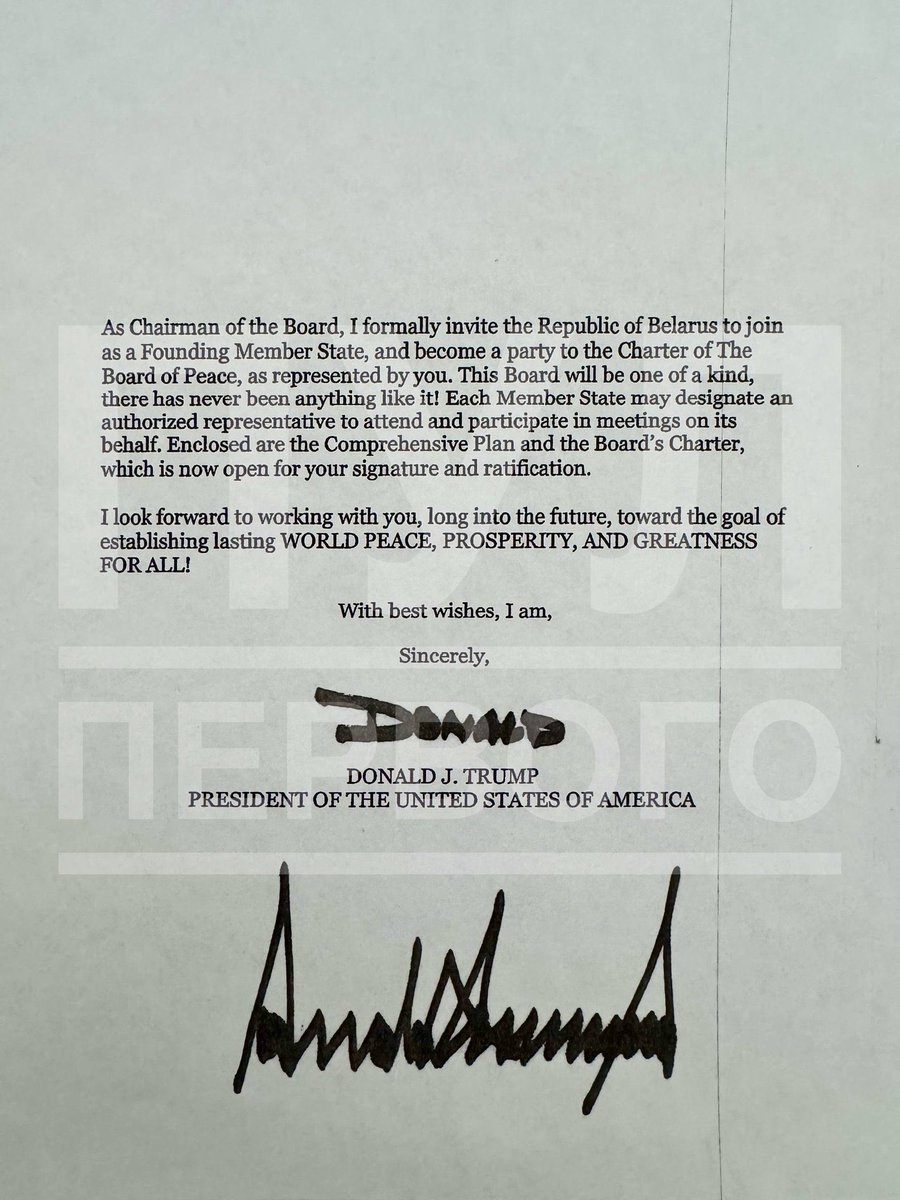 RpsAgainstTrump's tweet photo. Donald Trump also invited Belarusian dictator Alexander Lukashenko to join the Board of Peace, calling it “the most impressive and consequential Board ever assembled, which will be established as a new International Organization and Transitional Governing Administration.” https://t.co/jyNuEoF5GP