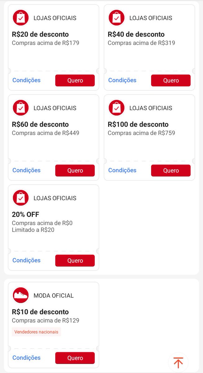 PostandoCupons's tweet image. 🟥 CUPONS SHOPEE RENOVA- Lojas Oficiais

🎟️ 20% OFF sem valor mínimo + cupons de até R$100 OFF

🎟️ Resgate seu cupom aqui
↪️ s.shopee.com.br/4LDExD7l8T
