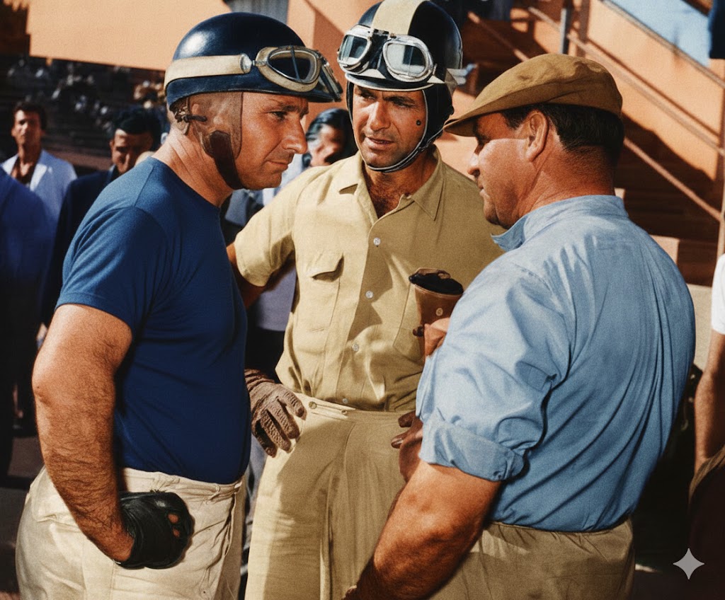 PatoG82's tweet photo. 🎨 Libre interpretación IA
#StirlingMoss #JuanManuelFangio #ArgentineGP https://t.co/Hz7hcZpfMx