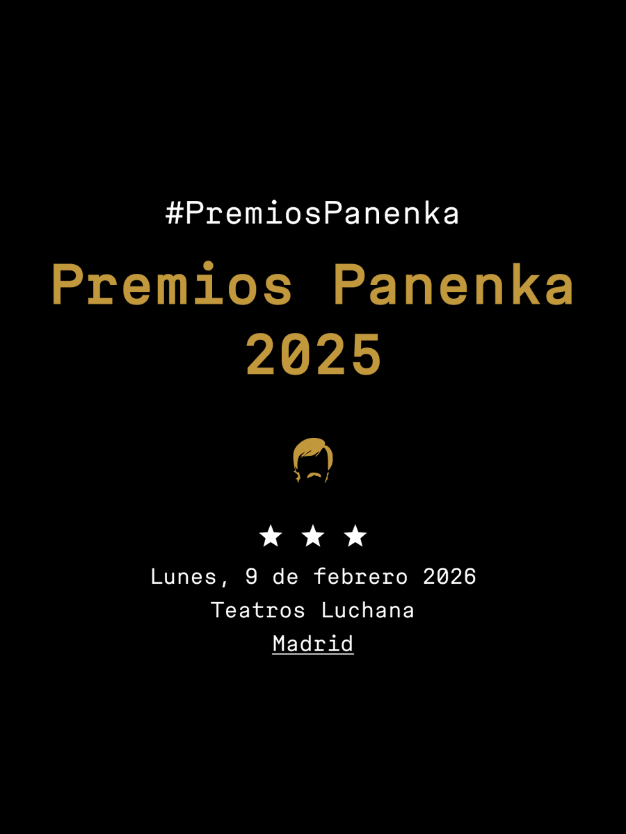 🎉 Vuelve la gran fiesta de la cultura futbolística

🏆 Ya están aquí los #PremiosPanenka 2025

📍Teatros Luchana, Madrid

🔗 Descubre aquí los primeros nominados y no te olvides de votar: panenka.org/premios