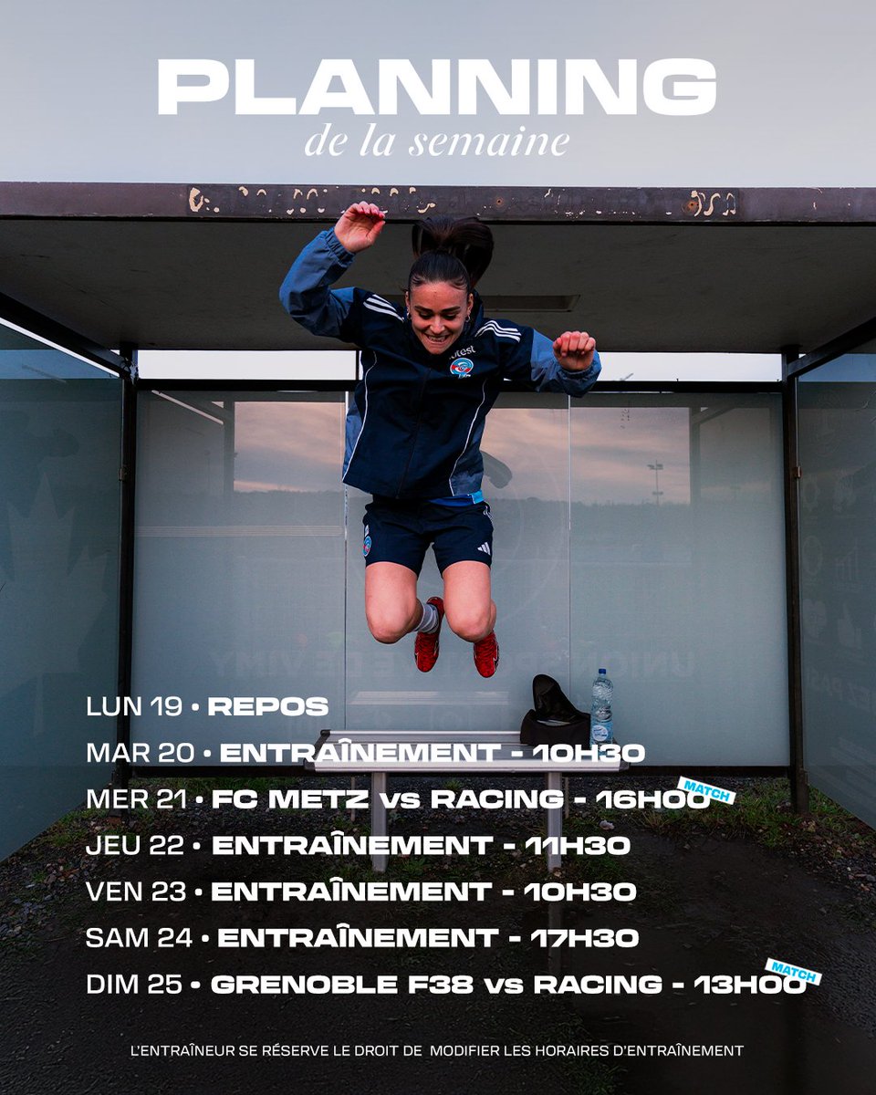 RCSA_Feminines's tweet photo. ๐ #ProgrammeRCSA | On saute dans une ๐ป๐ผ๐๐๐ฒ๐น๐น๐ฒ ๐๐ฒ๐บ๐ฎ๐ถ๐ป๐ฒ ๐ฎฬ ๐ฑ๐ฒ๐๐
๐บ๐ฎ๐๐ฐ๐ต๐ ๐
Le planning complet de la semaine โคต๏ธ https://t.co/6W4LYTvE7p