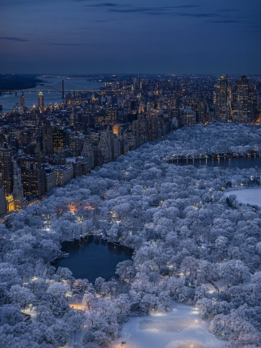 Nel frattempo a New York l'inverno fa il suo dovere con una bellissima nevicata avvenuta nel fine settimana.