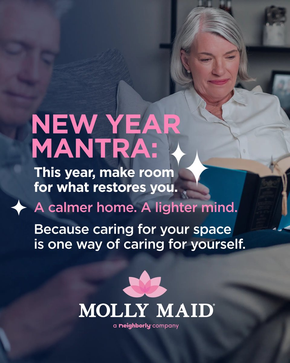 As we welcome a new year, we’re embracing a gentler way of living. One with more ease, more breathing room, and more space to care for ourselves. ✨

#MollyMaid #Neighborly #NewYearMantra #FreshStart #CleanHomeClearMind #HomeCleaning