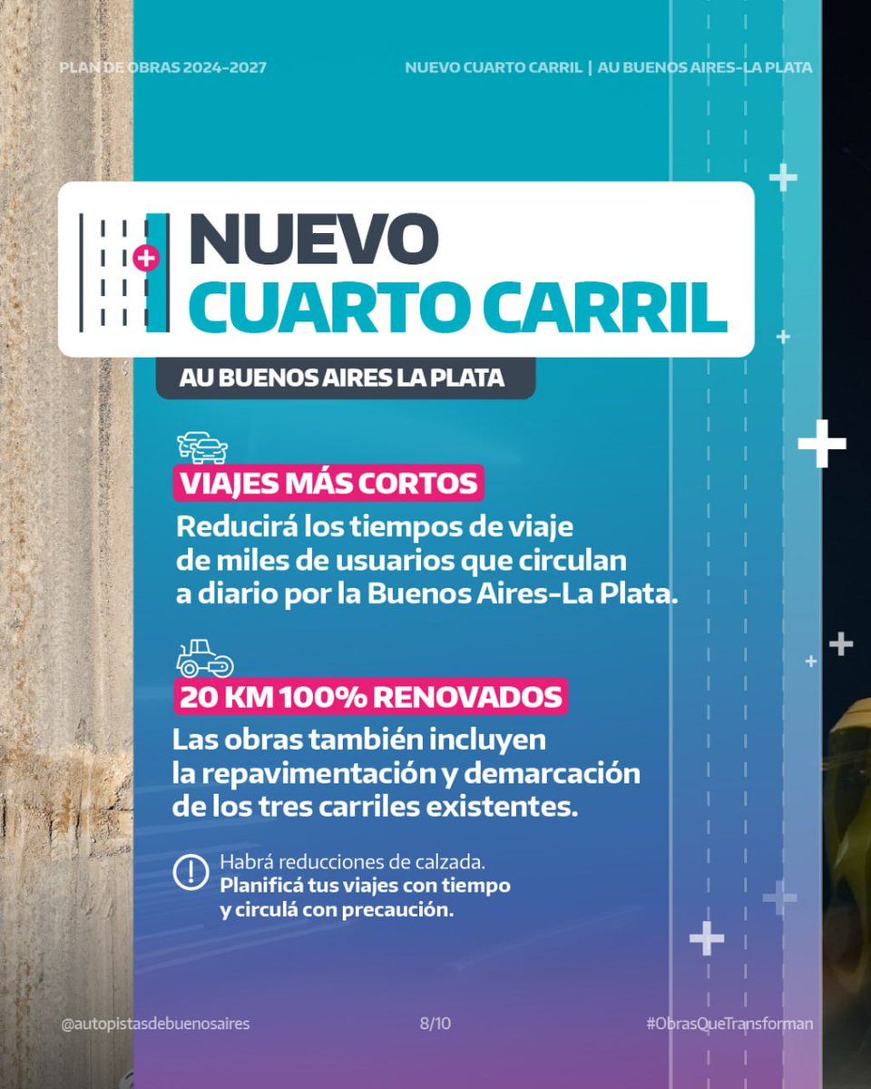 🚧 Ya está en marcha la construcción del nuevo cuarto carril de la Autopista Buenos Aires- La Plata entre Avellaneda y Berazategui. Una obra crucial para la integración y el desarrollo de nuestra capital y la región.