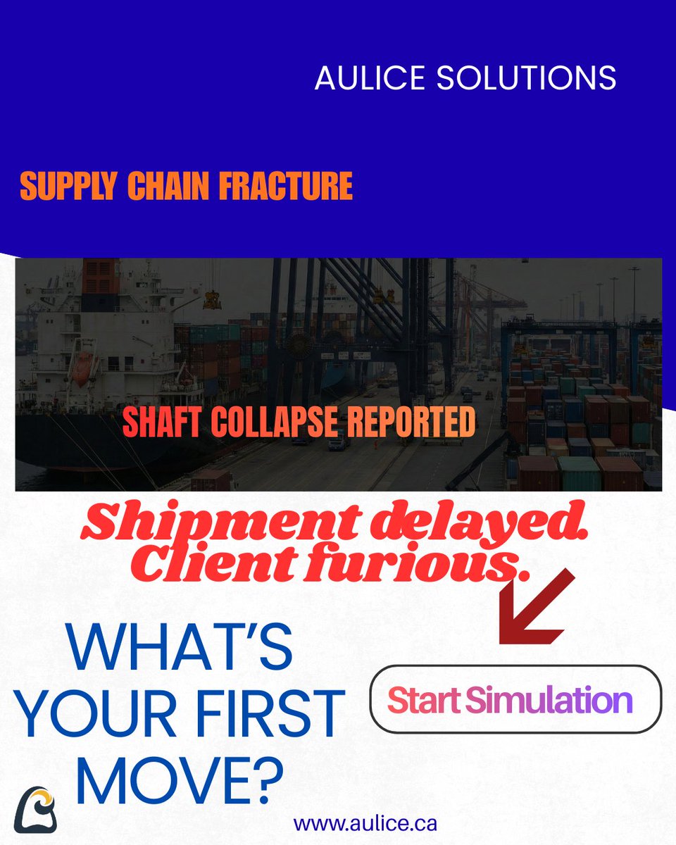 SamKolomiiets's tweet photo. 🚨 Crisis: A mine shaft collapse has blocked your route. Urgent medical supplies are delayed. You have 30 seconds to notify the client. Do you blame the mine or offer a solution? Run the simulation.https://t.co/glfFmX6juC

#Logistics #SupplyChain #BizEnglish #Simulation #EdTech https://t.co/g8ruG31qpB
