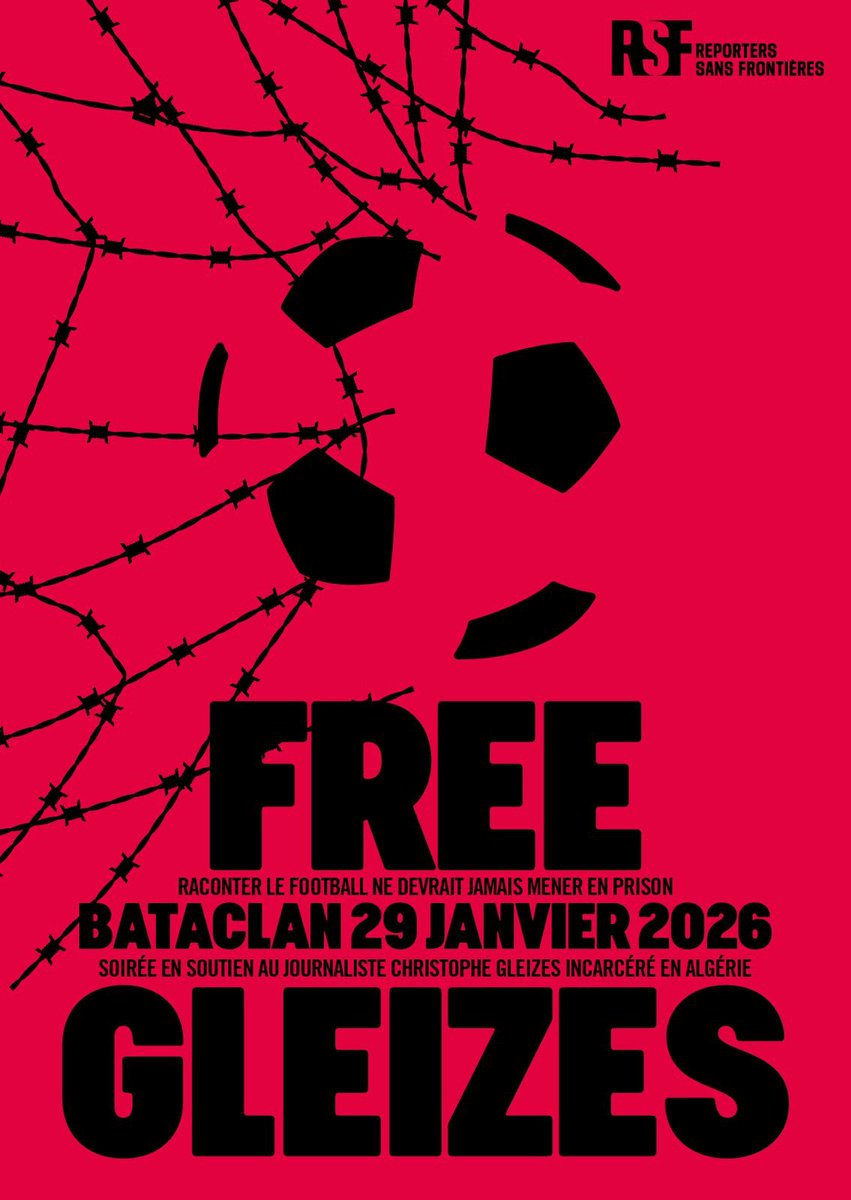 Venez soutenir Christophe Gleizes et demander sa libération, le jeudi 29 janvier au Bataclan !

La billetterie est par ici : billetterie.bataclan.fr/fr/product/796…