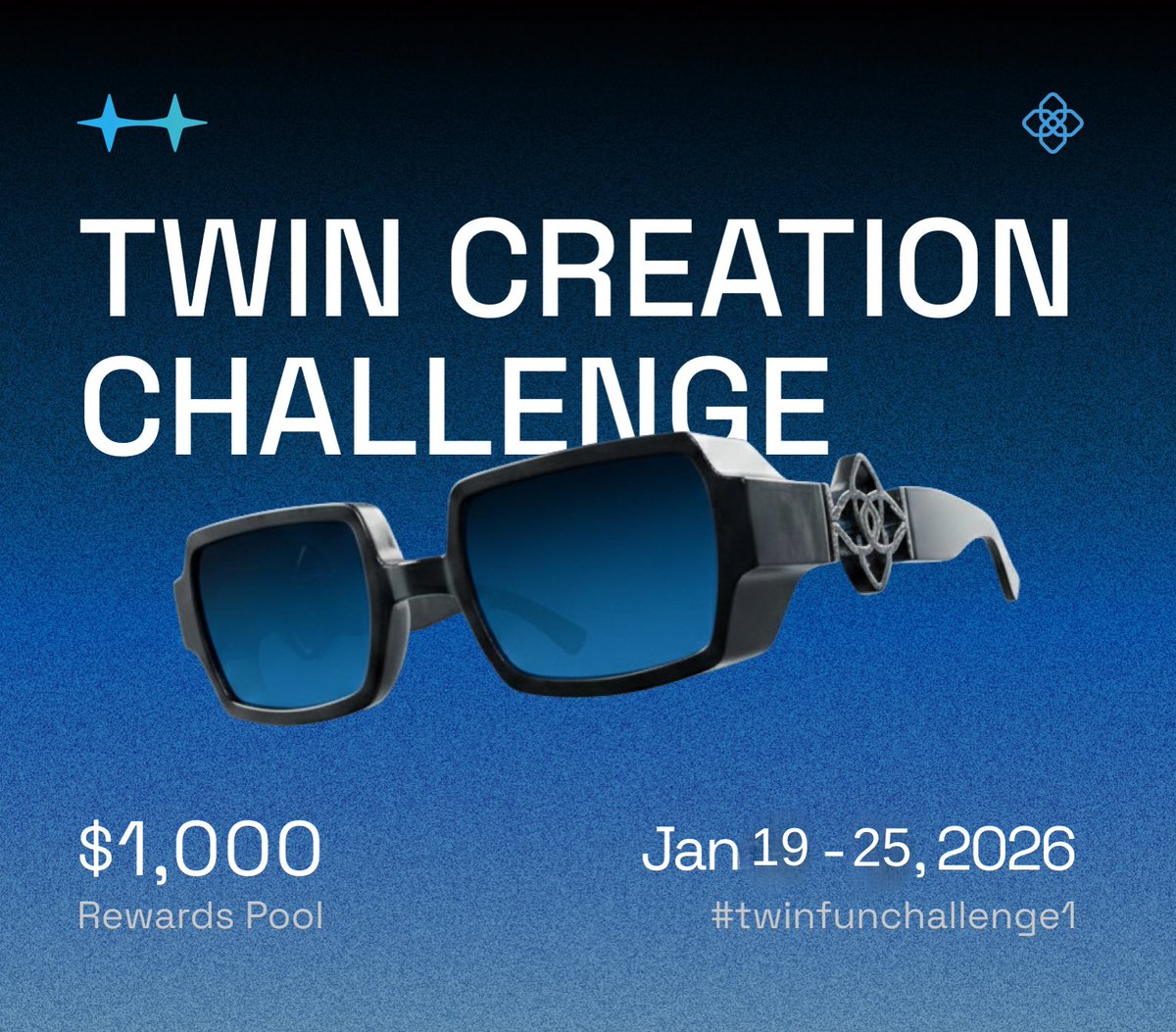 OpenGradient's tweet image. Twin Creation Challenge is LIVE!

 $1,000 rewards. Top 10 Twins by key trading volume win (split equally). 🔑

Duration: Jan 19 - Jan 25, 2026

How to enter
• Create a Twin on: twin.fun/launch-twin
• Make it public
• Post on X: Tag @OpenGradient 
• Use #twinfunchallenge1…