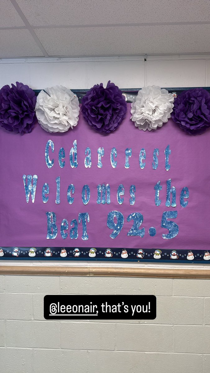 EnglishMTL's tweet photo. On the eve of Kindergarten Registration Week (Feb 2), we’re excited to welcome @thebeat925 to Cedarcrest Elementary School on St. Laurent! https://t.co/3NDtwKDGnT