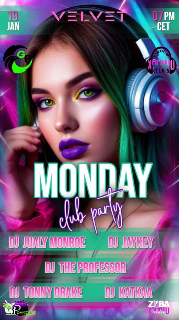 Monday is here and expect some delicious music 

Where? 

in Velvet

<a href="/3dxchat/">3DXChat</a> #3dxparty #3DXChatGame  #3dxevent