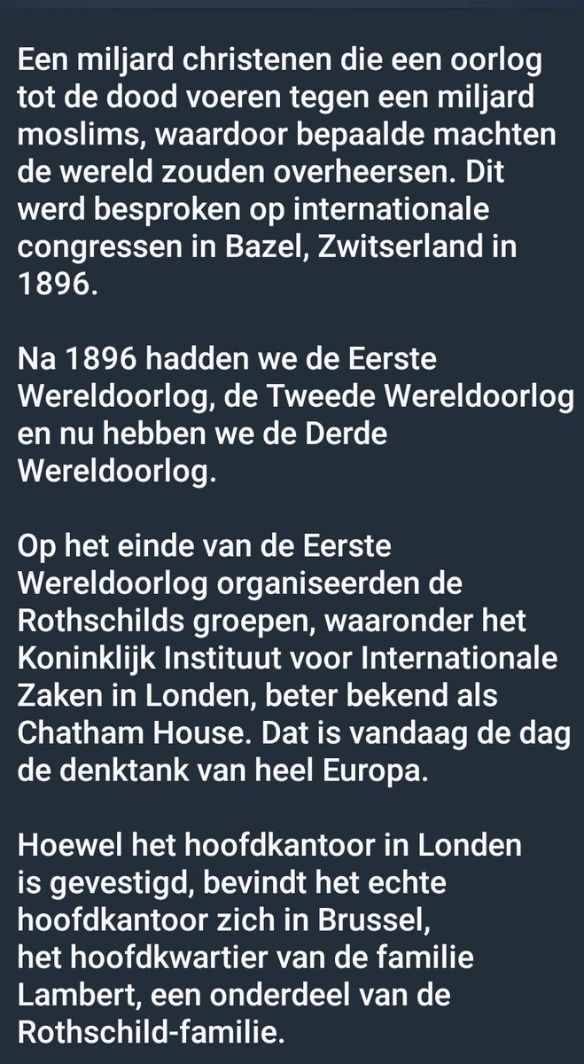 2Ajaxfriend's tweet image. #klaarmetRutte @momootjem3 @Eatlovepray22 @noar1980 
De #Rothschilds probeerden sinds 1885 een wereldoorlog te starten, omdat internationale congressen drie wereldoorlogen eisten. Op het einde van de Derde Wereldoorlog zouden ze de hele wereld beheersen.