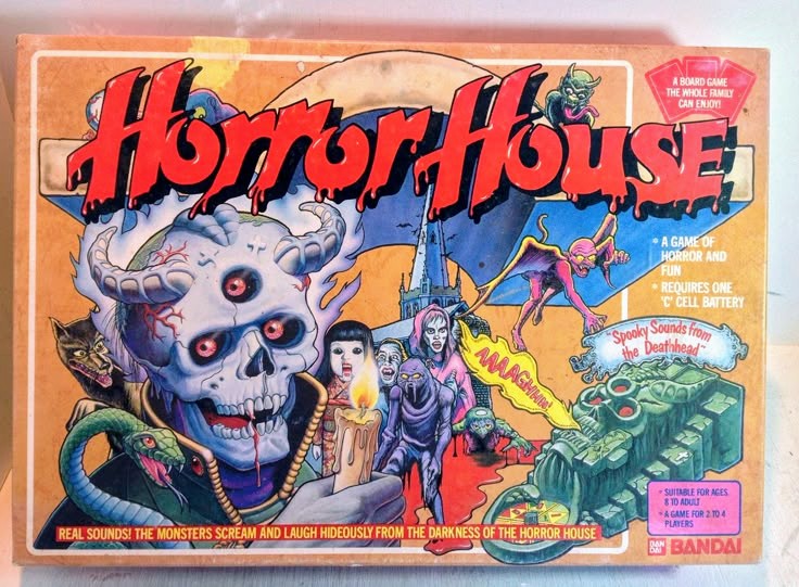 ScarredForLife2's tweet image. HORROR HOUSE (1986): An eye-meltingly gorgeous electronic board game with one of the most beautifully drawn boards I've ever seen. 
The house includes a Body Dissection Vault, a Torture Chamber, a Guillotine Room, and a Weeping Room. THIS IS WHAT THEY WANT!