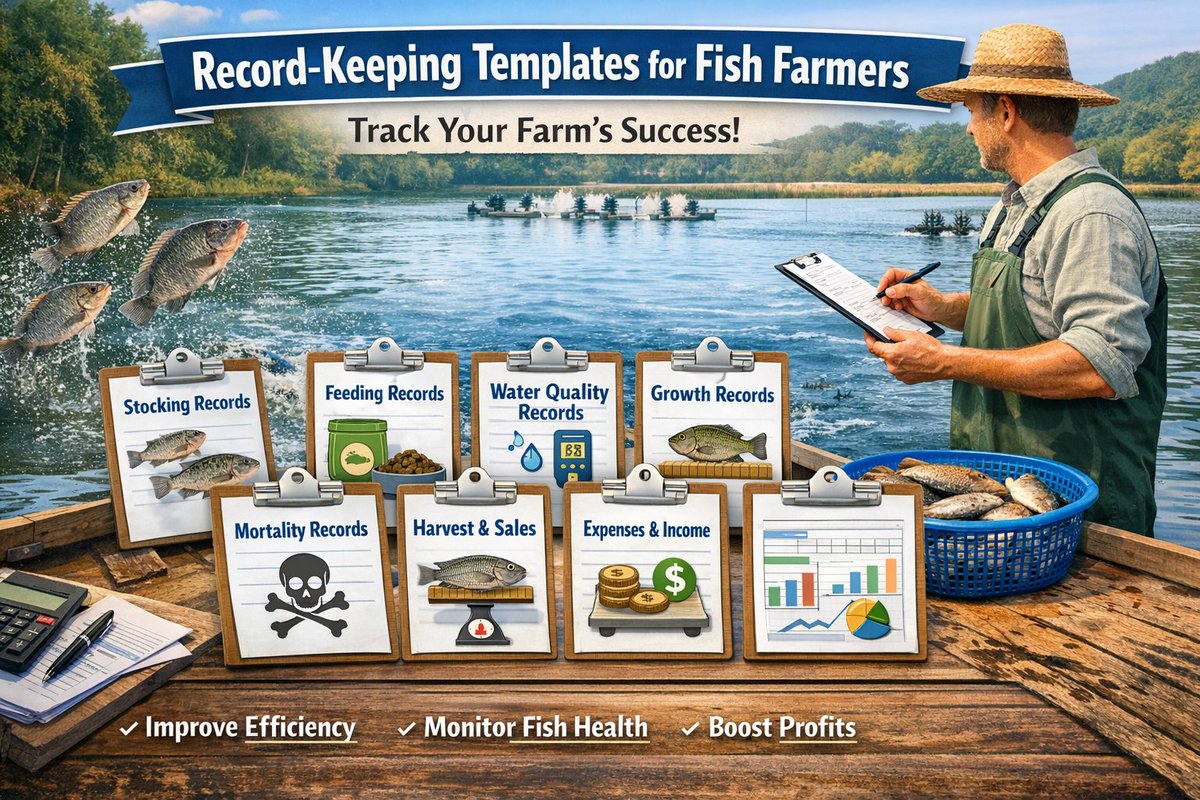 RodiatAkinbani's tweet photo. Fish farming isn’t just about feeding fish it’s about tracking results.
I shared practical record-keeping templates for fish farmers to help improve efficiency and profits.
Read here 👇
https://t.co/dxtem0tlQJ
#FarmManagement
#RecordKeeping
#SmallScaleFarming
#SustainableFarming https://t.co/5IGuvAQ9PE