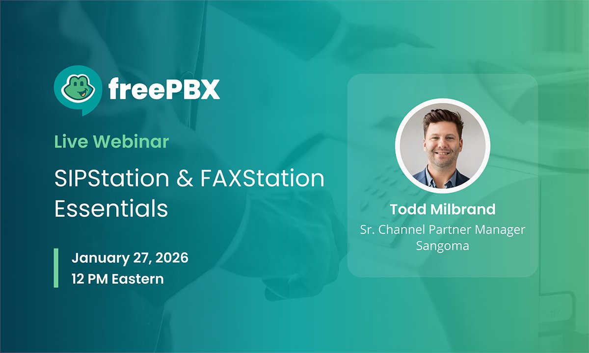 If you want to learn more about Sangoma’s SIPStation and FaxStation modules, including pricing, setup, and the built-in features they offer, join us for our webinar on January 27 at 12:00 PM Eastern. 

Sign up here: hubs.ly/Q03-T4pz0