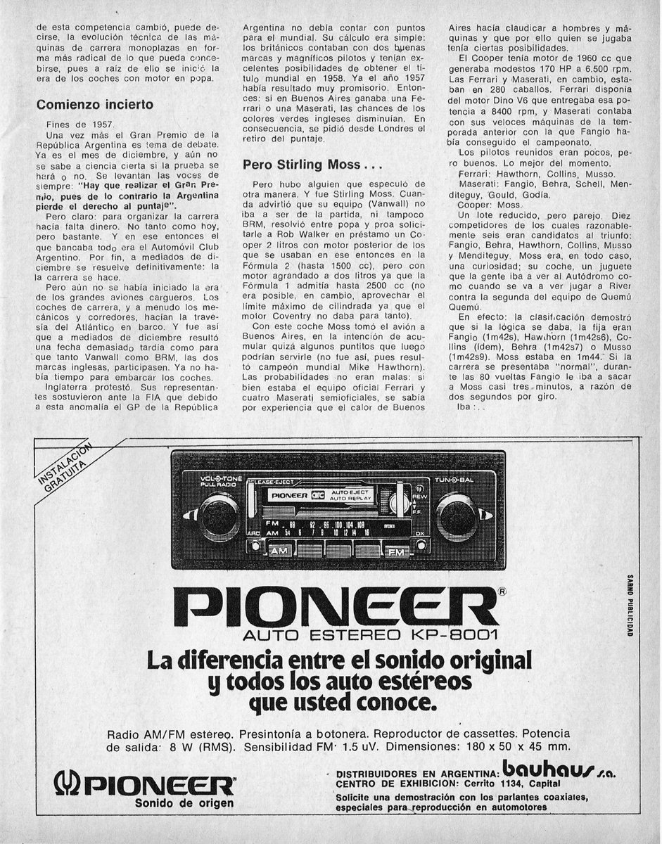 PatoG82's tweet photo. ⌛️ En 1958 no existía revista Corsa. En 1978, al cumplirse 20 años de la primera carrera ganada por un auto con motor trasero, publicaba:
🏁 UN TRIUNFO QUE CAMBIÓ LA HISTORIA DE LA TÉCNICA GRAND PRIX 🏁
#RevistaCorsa #StirlingMoss #GPArgentina #ArgentineGP https://t.co/RKpVtC4Bs6