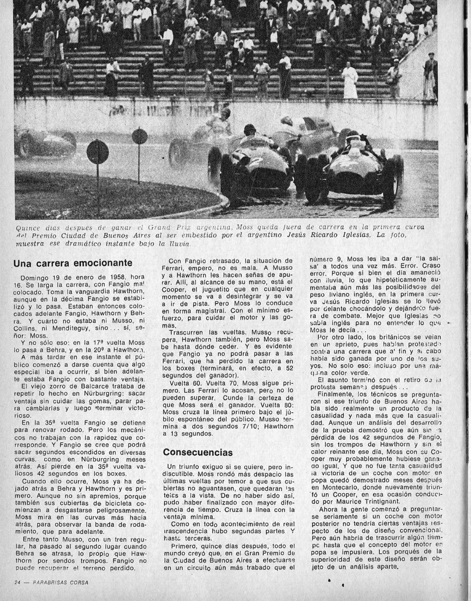 PatoG82's tweet photo. ⌛️ En 1958 no existía revista Corsa. En 1978, al cumplirse 20 años de la primera carrera ganada por un auto con motor trasero, publicaba:
🏁 UN TRIUNFO QUE CAMBIÓ LA HISTORIA DE LA TÉCNICA GRAND PRIX 🏁
#RevistaCorsa #StirlingMoss #GPArgentina #ArgentineGP https://t.co/RKpVtC4Bs6