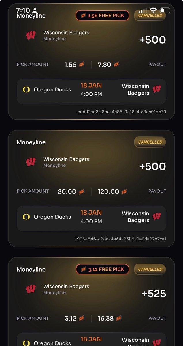 Lieutenantsloft's tweet photo. @rebetapp No point in using the app because they will cancel winning bets if they want to for no reason at all. Just take a look at what I went through m. Also the support chat is down. https://t.co/6rGepSZH4g