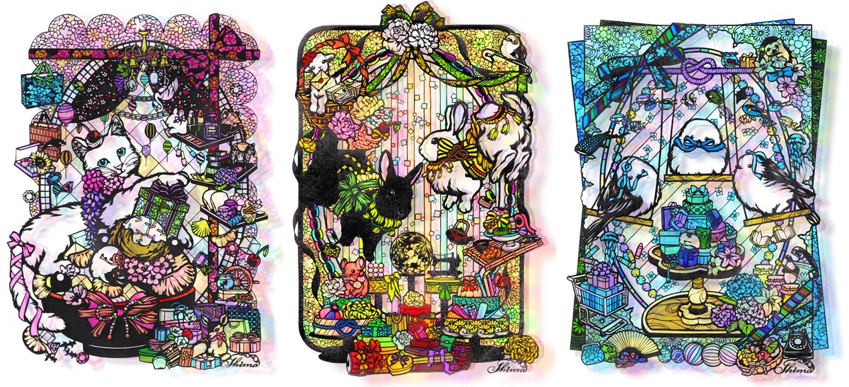 ラッピングテーマ三部作でした～！🎁 
って種明かしする前にフォロワッサンに気付かれたのすごい。(すごい)

#Shima切り絵 #切り絵