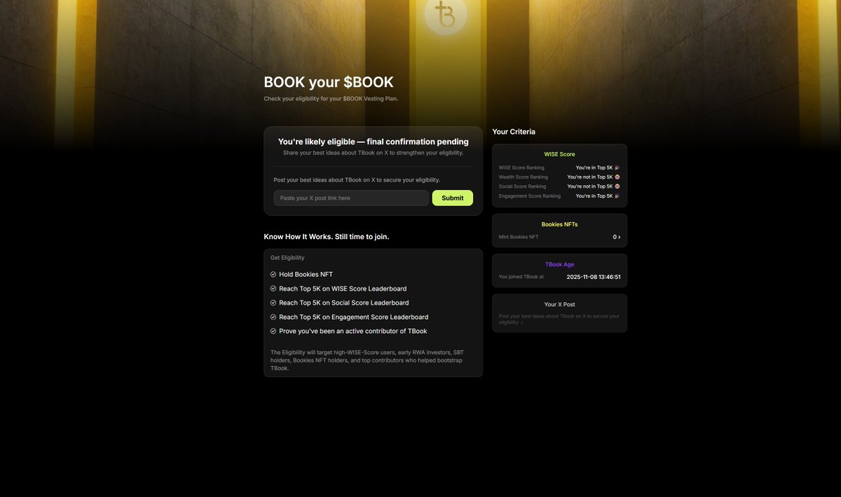 @realtbookSpending time on TBook helped me better understand WISE scoring and community driven growth