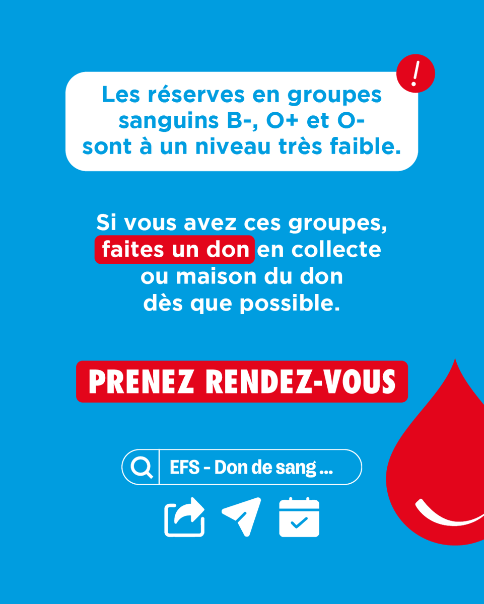 EFS_dondesang's tweet image. Prends rendez-vous et viens donner ton sang 🩸

#dondesang #tousconcernés
