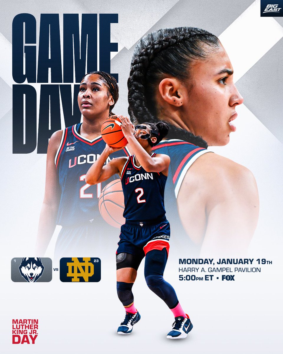 BIGEASTWBB's tweet photo. Huskies host the Irish on #MLKDay

📺 5:00pm ET on FOX https://t.co/pWItIZKjza