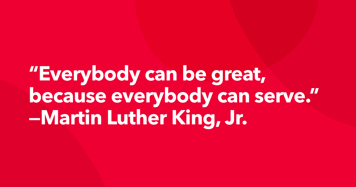CTBloodCenter's tweet photo. Dr. Martin Luther King Jr. reminded us that “Everybody can be great, because everybody can serve.” This MLK Day, honor his legacy through an act of service that saves lives. Donating blood is a simple way to make a powerful impact in your community.

Be a lifesaver. https://t.co/Er2KzsLTwu