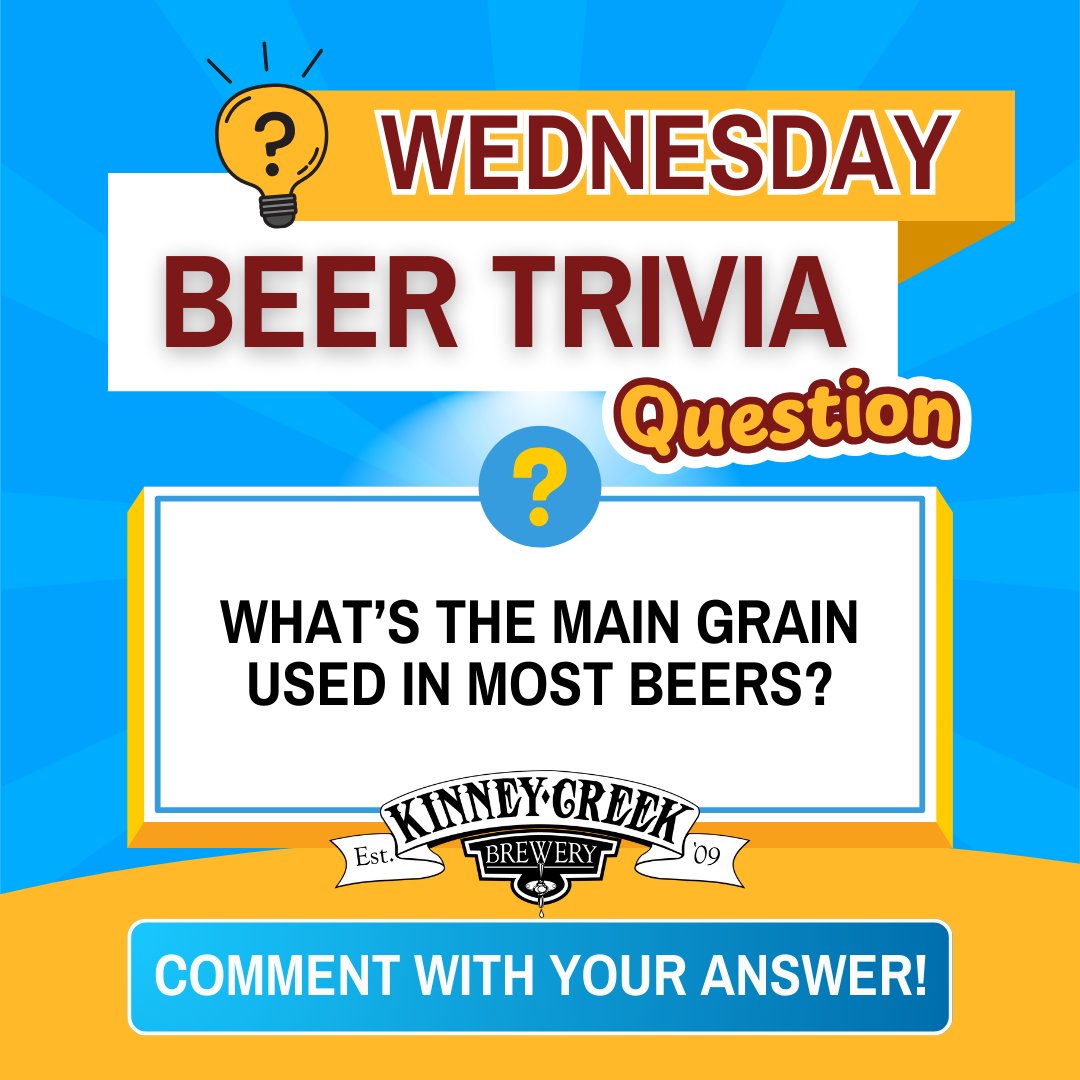 🐪 Hump Day Beer Trivia! 🍺
Let’s keep the good times (and the brain cells) flowing.
Question: What’s the main grain used in most beers? 🌾
Drop your guess below and we’ll reveal the answer later today! ⬇️

#HumpDayTrivia #BeerTrivia #CraftBeerFun #BreweryLife