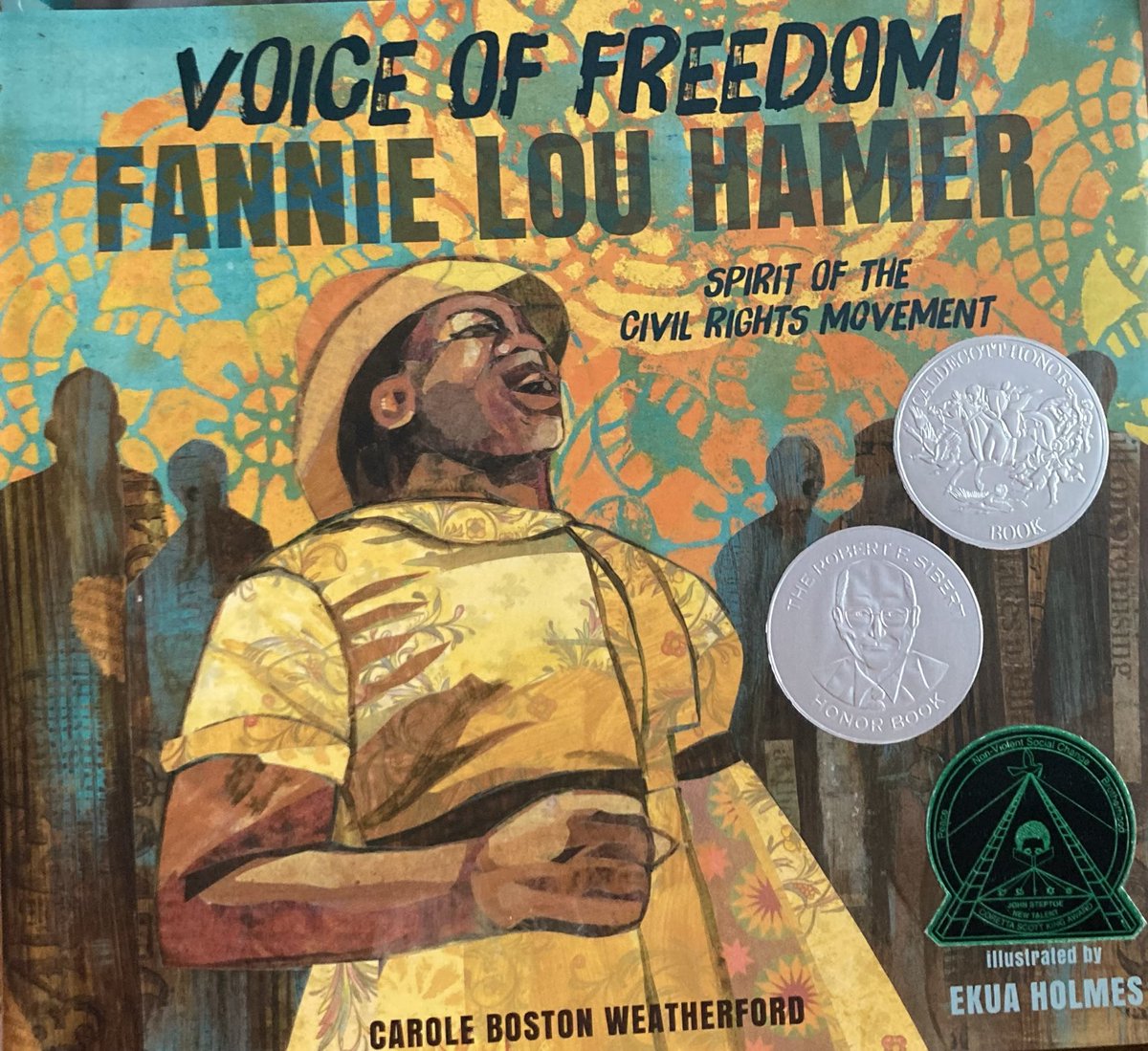 imartytweet's tweet photo. My pick for #Storystudy on this #MLKDay is this powerful #PB about #FannieLouHamer beautifully told by #EkuaHolmes⁩ and ⁦@poetweatherford⁩. This #kidlit #PB tour de force feels like visiting a museum. Ekua’s collage workshop @bostonathenaeum⁩ last week was ⭐️⭐️⭐️⭐️⭐️ https://t.co/dMTTMLBV6M