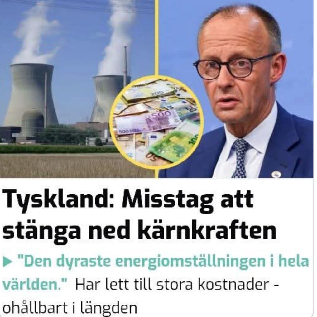 JanStrand01's tweet photo. Intressant att Tyskland erkänner sitt misstag, de har förlorat 1000-tals miljarder euro på detta, men nyheten tystas ner i svenska medier. Man är helt enkelt livrädd för att folk ska fatta vilken bluff dessa gröna vansinnes projekt är. https://t.co/a0biz0TkEK