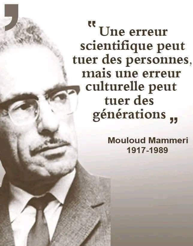 robear54's tweet photo. La citation du jour.

- Mouloud Mammeri (1917-1989), écrivain, anthropologue, linguiste algérien spécialiste de la langue et de la culture. https://t.co/4KnMUunJhR