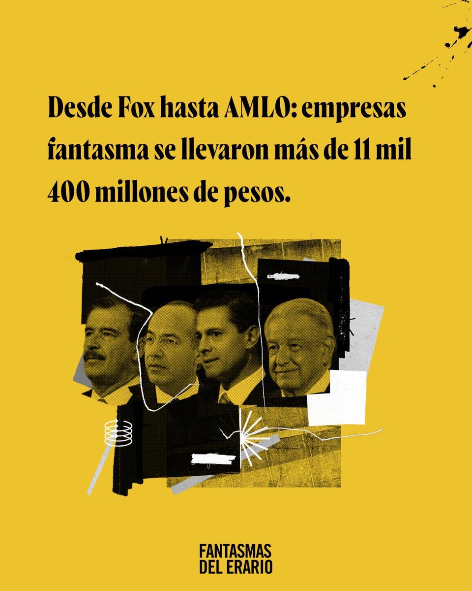 #FantasmasDelErario🔎| ¿En qué se parecen los gobiernos de Fox, Calderón, Peña y AMLO? 

Todos asignaron millones de pesos a empresas fantasma. Aquí te contamos cómo lo hicieron:
👉🏾 quintoelab.org/fantasmas-del-…