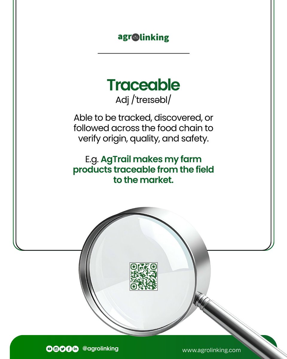 AgroLinking's tweet photo. Stop losing out because buyers can’t verify your crops. With AgTrail, your products are fully traceable from field to market, proving origin, quality, and safety.

Build trust and earn more with AgTrail.  Get started today: https://t.co/1VPikEkUYx https://t.co/5kXokdCJy0