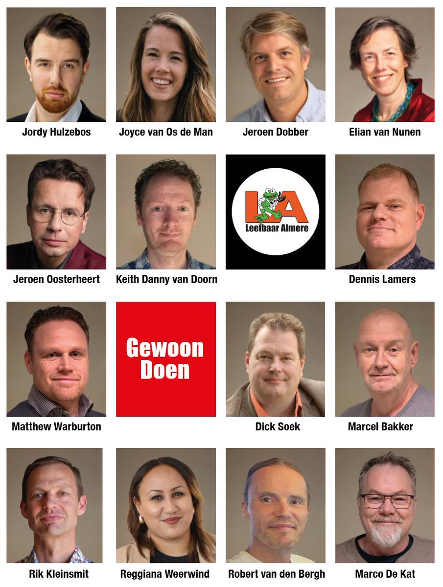 Dit is onze kandidatenlijst.
Dit is onze koers voor Almere.

Wij kiezen voor veilige, schone en leefbare wijken.
We hebben vertrouwen in Almeerders en bouwen aan een stad met een eigen karakter.
Vrijheid om te leven.
Een gezellige stad die klopt voor haar inwoners.
Leefbaar