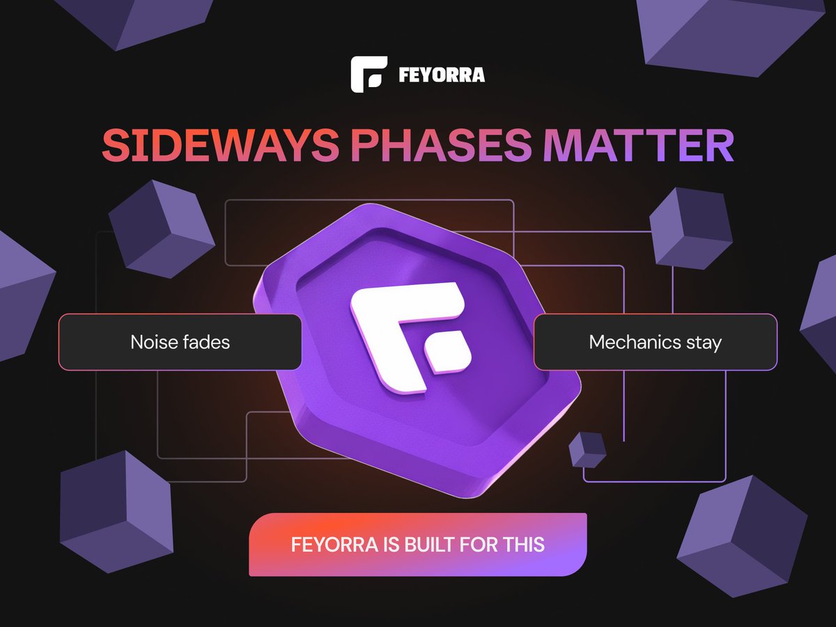 Market isn’t pumping 📊 
Market isn’t crashing either ⏸️

This is the phase where weak ideas stall 
and working systems keep running ⚙️

That’s where Feyorra feels comfortable.