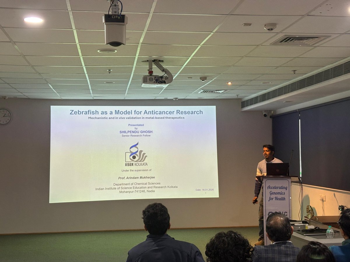 shilpendu_1's tweet photo. Honoured to be invited by BRIC-NIBMG @FollowDbtNibmg  to deliver a talk on zebrafish as a model for anticancer research. Thank you for the invitation and for the thoughtful discussions. https://t.co/qG7oA0FjuL