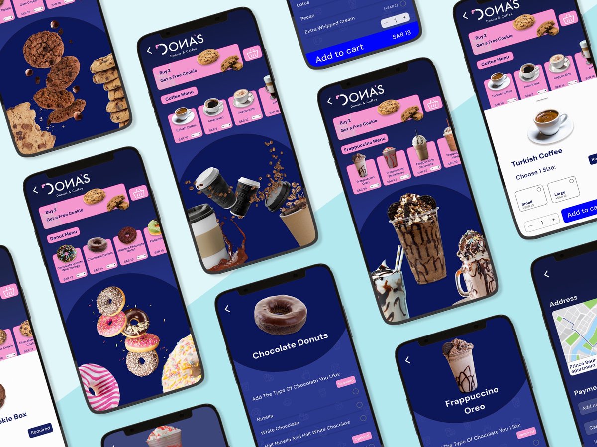 waeluiux's tweet photo. DONAS – Donuts &amp; Coffee ☕🍩
اشتغلت على تصميم تجربة طلب تركّز على البساطة وسرعة الوصول.
الهدف كان إن المستخدم يوصل لطلبه بأقل خطوات،
مع واجهة مريحة وواضحة من أول نظرة. https://t.co/7rXFdNH4De