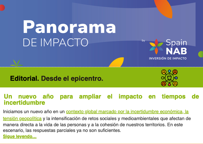 SpainNAB's tweet image. 🗞️ La primera newsletter de 2026: Pausa y acción
Con enero lanzado como primera etapa de un año retador para #InversióndeImpacto, llega una nueva edición de #PanoramadeImpacto, la newsletter de #SpainNAB en la que repasamos actualidad  #EconomíadeImpacto✏️linkedin.com/feed/update/ur…