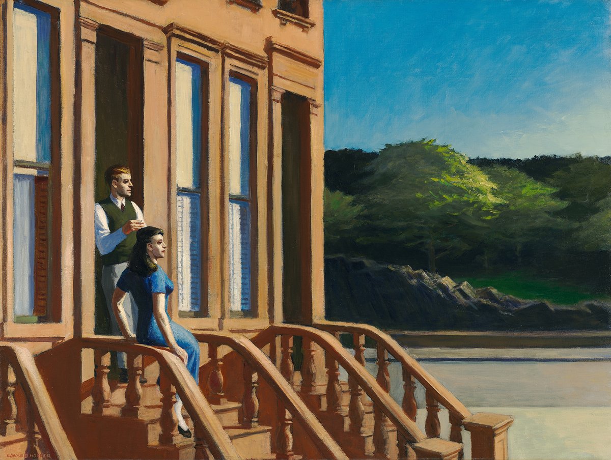 Sunlight on Brownstones - 1956 #artbots #hopper