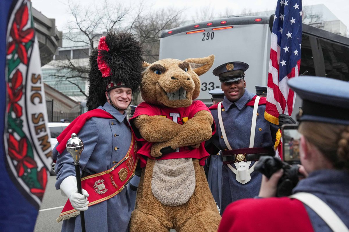 VMI1839's tweet photo. The Corps marched proud at Gov. Abigail Spanberger’s inaugural parade in Richmond this weekend, and Moe did too.
#VMI #CorpsOfCadets #MoeTheMascot #VMITraditions #OneCorps https://t.co/YpVdNibxnW
