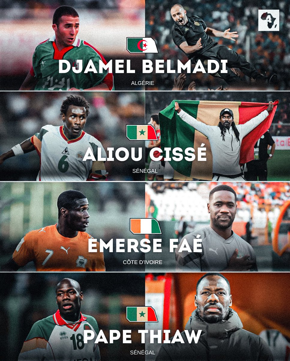 Les 4 derniers sélectionneurs à avoir remporter la CAN sont tous des anciens joueurs internationaux de leur pays. 🌍🤩