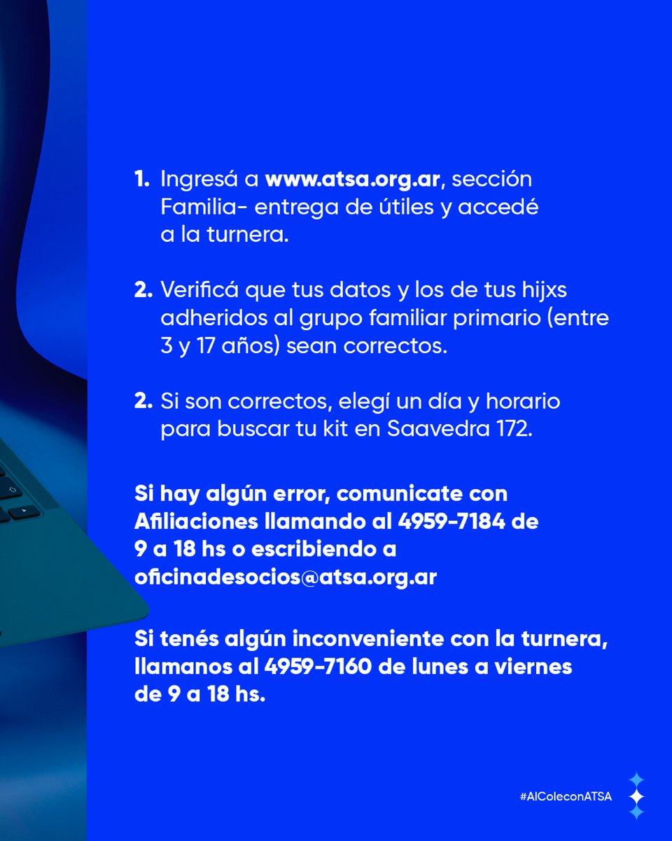 cybsanidad's tweet photo. A partir de hoy podés sacar turno para retirar tu kit escolar 🎒

👉 Seguí los pasos que te mostramos en las imágenes y, luego, pasá a buscar tus útiles a Saavedra 172.

Los chicxs vuelven #AlColeConATSA ✌️

#CelesteyBlanca https://t.co/pxBJnSwD3B