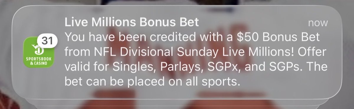 Back to back weeks of $50! Thanks <a href="/DKSportsbook/">DraftKings Sportsbook</a>