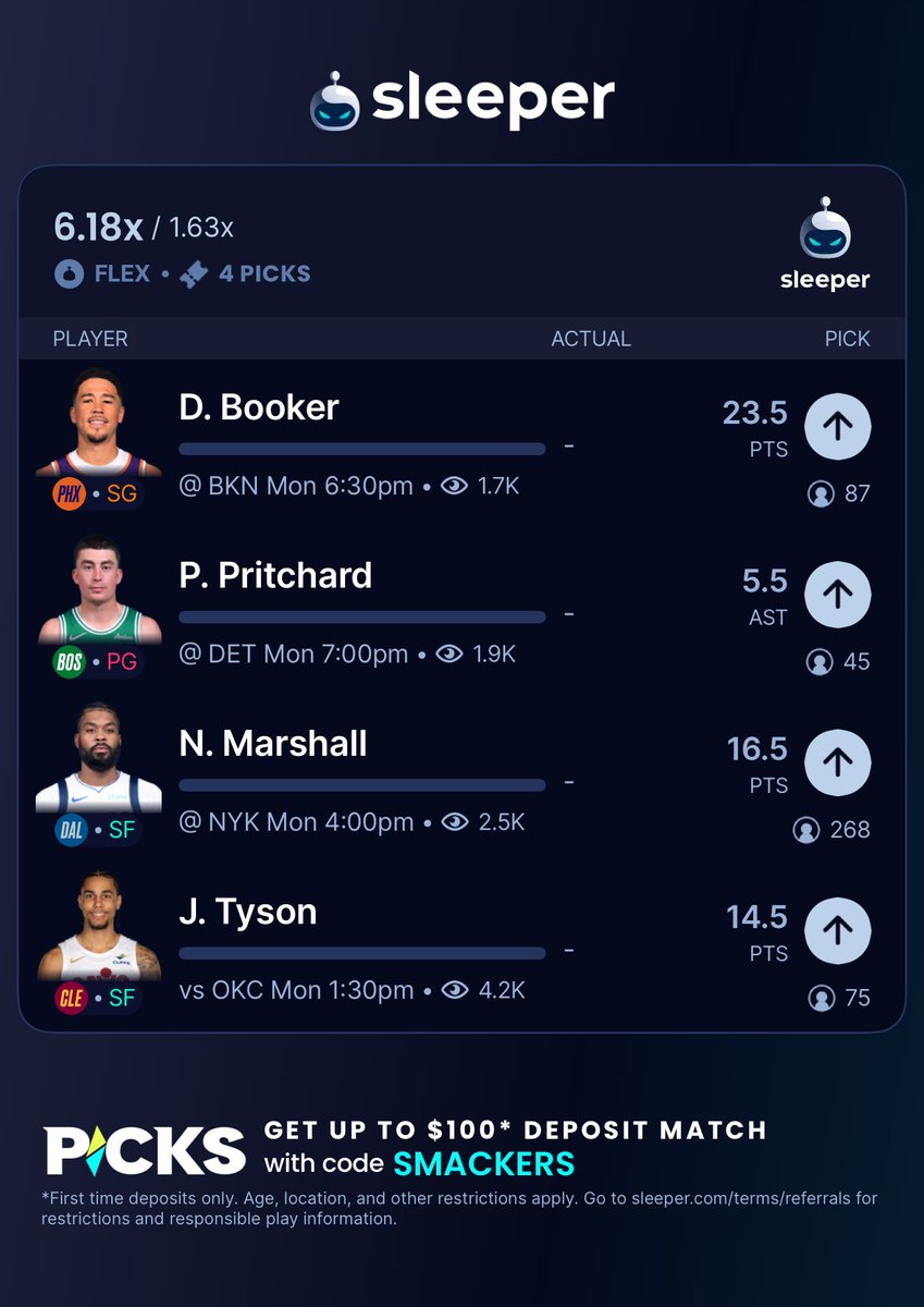 SmackersDee's tweet image. JUST COOKED UP THIS SWEET PARLAY ON STREAM🔥 $50 TO 2 FOLLOWERS THAT LIKE &amp;amp; RT ONCE THIS CASHES. MAKE SURE TO TAP INTO STREAM TO WE COOKED THIS ONE 🧑‍🍳 ILL SEE YALL AT THE MF BANK 🏦 

twitch.tv/smackersdee